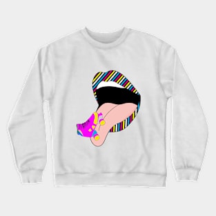 The sexy retro mouth of the 80's Crewneck Sweatshirt